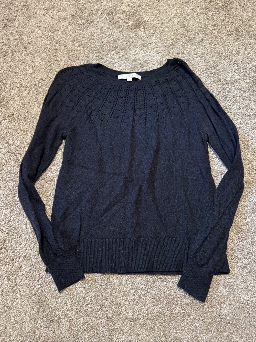 Small LOFT Black Sweater Top
